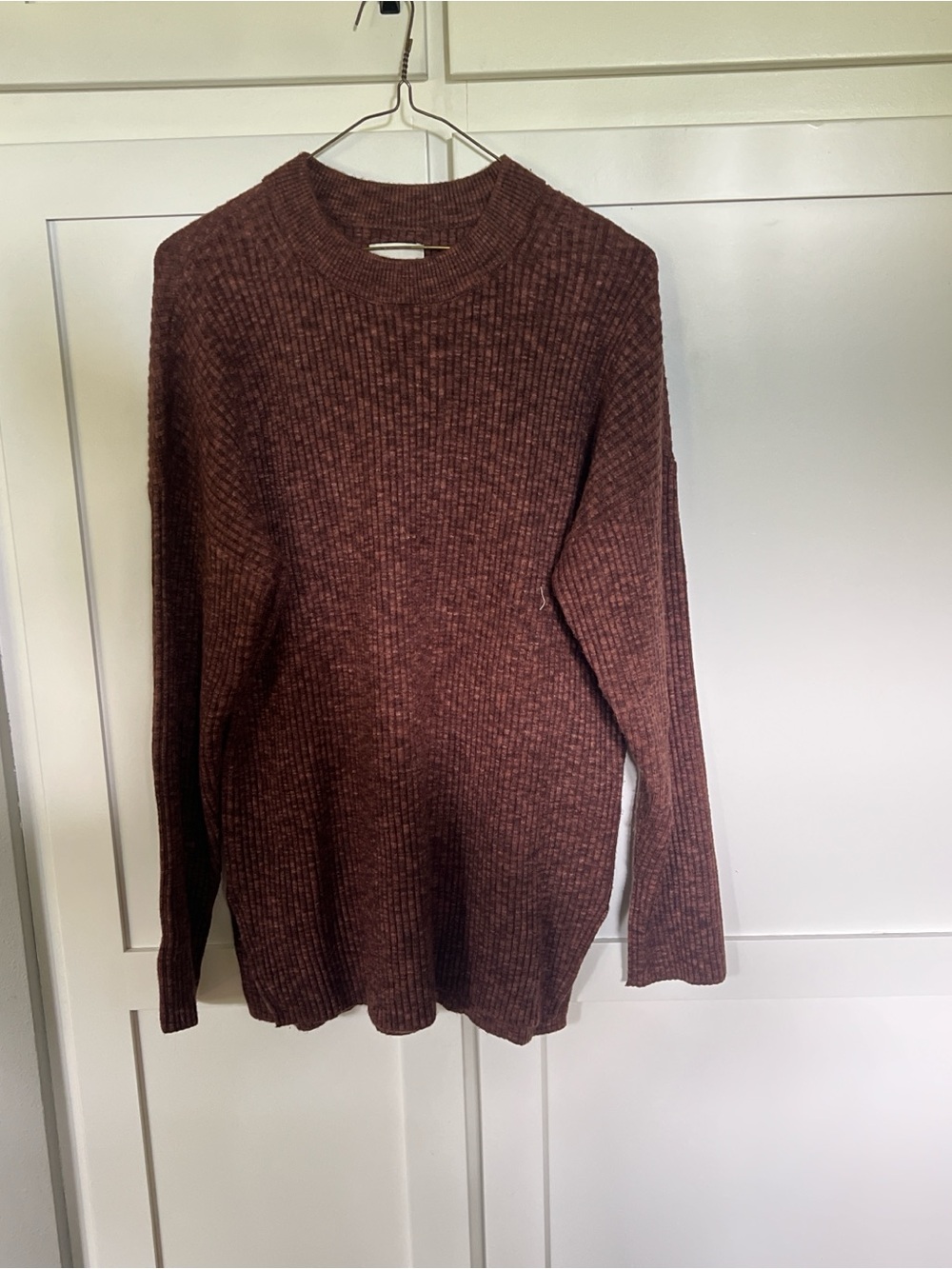 Abercrombie & Fitch Marled Brown Crewneck Sweater